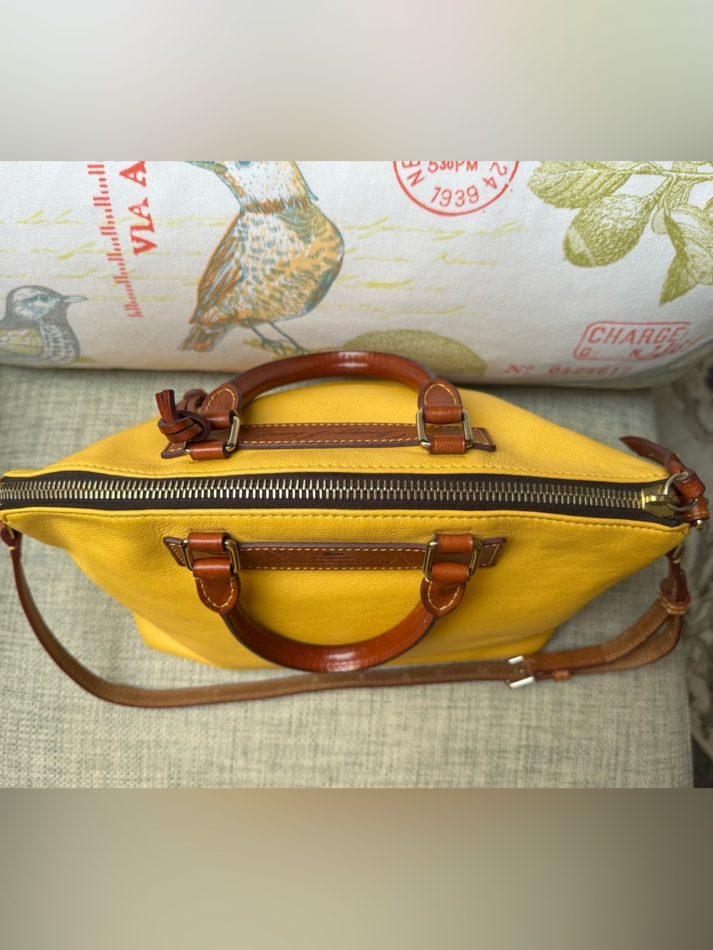 Classic Dooney and Bourke Vacchetta Leather Satchel - Picture 3 of 16